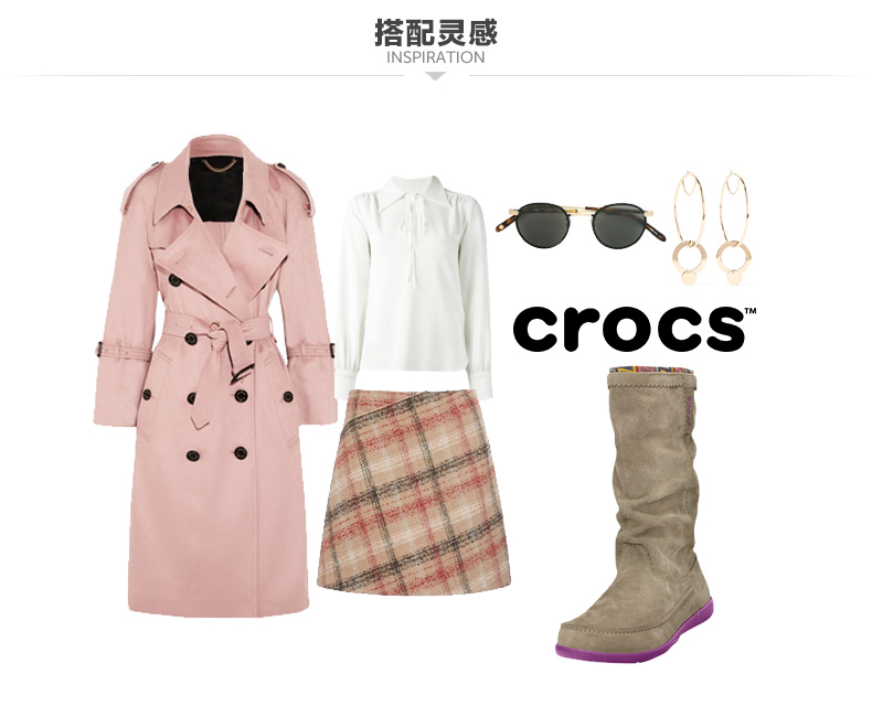 Crocs trong khởi động Ka Luo Chi ngoài trời Arianna chống nhung ống nữ phẳng khởi động ấm | 14685