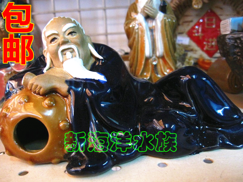 Fish Tank Aquarium ceramic Scenery Home Swing Accessories Egg-laying Shrimp Nest Snapper jars Pottery Jar Li White Drunk