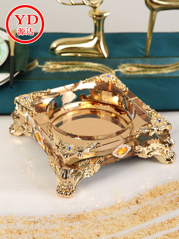 Creative fashion Crystal ashtray Personality trend Home living room office atmosphere Luxury European style ashtray customization