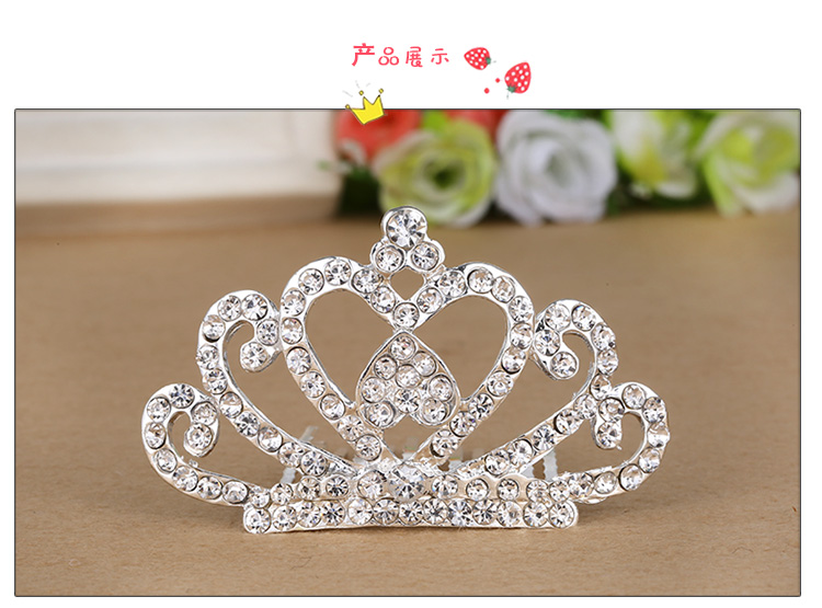 Mũ bảo hiểm trẻ em vương miện headband Công chúa xinh đẹp Cô gái tóc Comb Hàn Quốc Little Girl Headband Hairpin Phụ kiện tóc cho bé kẹp càng cua dài