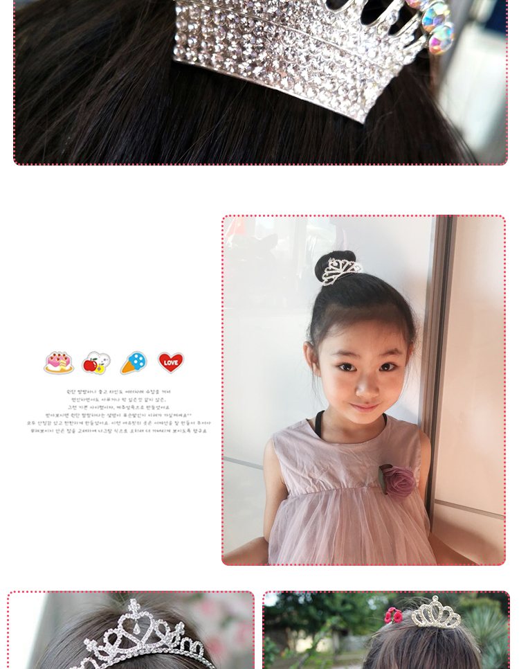 Cô gái Vương Miện Cái Mũ Công Chúa Trẻ Em Hàn Quốc Hair Comb Phụ Kiện Tóc Rhinestone Headband Thái Little Girl Thẻ