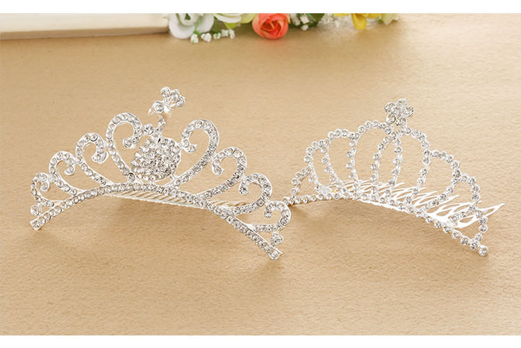 Mũ bảo hiểm trẻ em vương miện headband Công chúa xinh đẹp Cô gái tóc Comb Hàn Quốc Little Girl Headband Hairpin Phụ kiện tóc cho bé kẹp càng cua dài