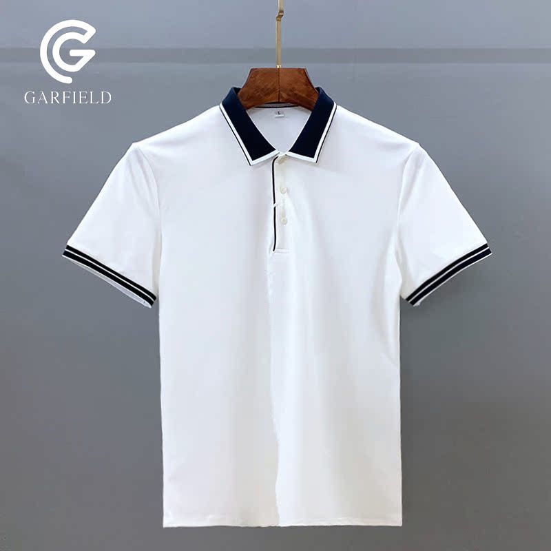 Anh ren ve áo trẻ đơn giản bình thường nửa tay áo D-shirt nam cao chất lượng đàn ông áo sơ mi đơn giản màu sắc mùa hè polo