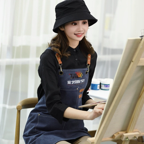 Водонепроницаемый кофейный фартук, чай с молоком для работы, увеличенная толщина, делается под заказ, с печатью вашего логотипа