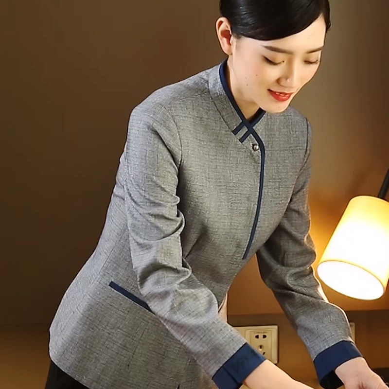 Property Guest House Guesthouse Aunt Large Size Code Cleaning Work Clothing Hotel Work Long Sleeve Female PA Cleaning Suit Spring Summer Clothing