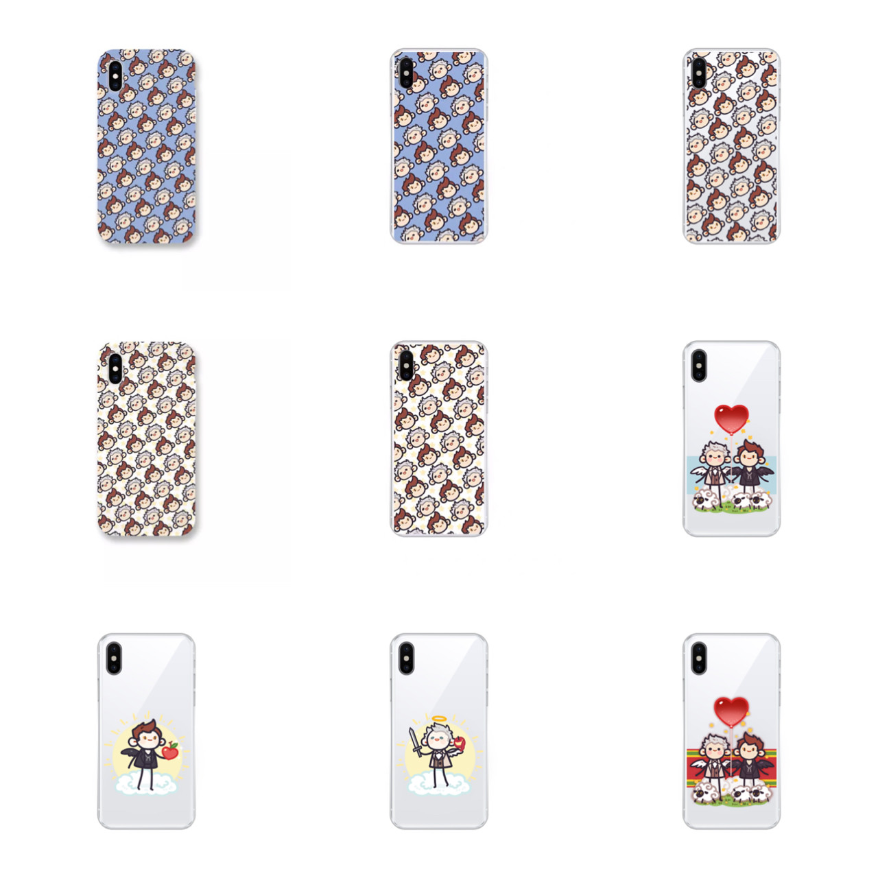 ATRENDS×good omens good omen mobile phone protective case TPU transparent soft shell