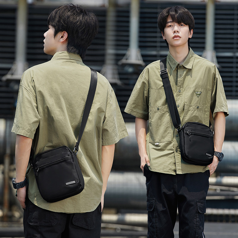 Bag Bag Men's Single Shoulder Diagonal Satchel Backpack 2023 New Men's Carry-on Business Casual Portable Little Satchel-Taobao