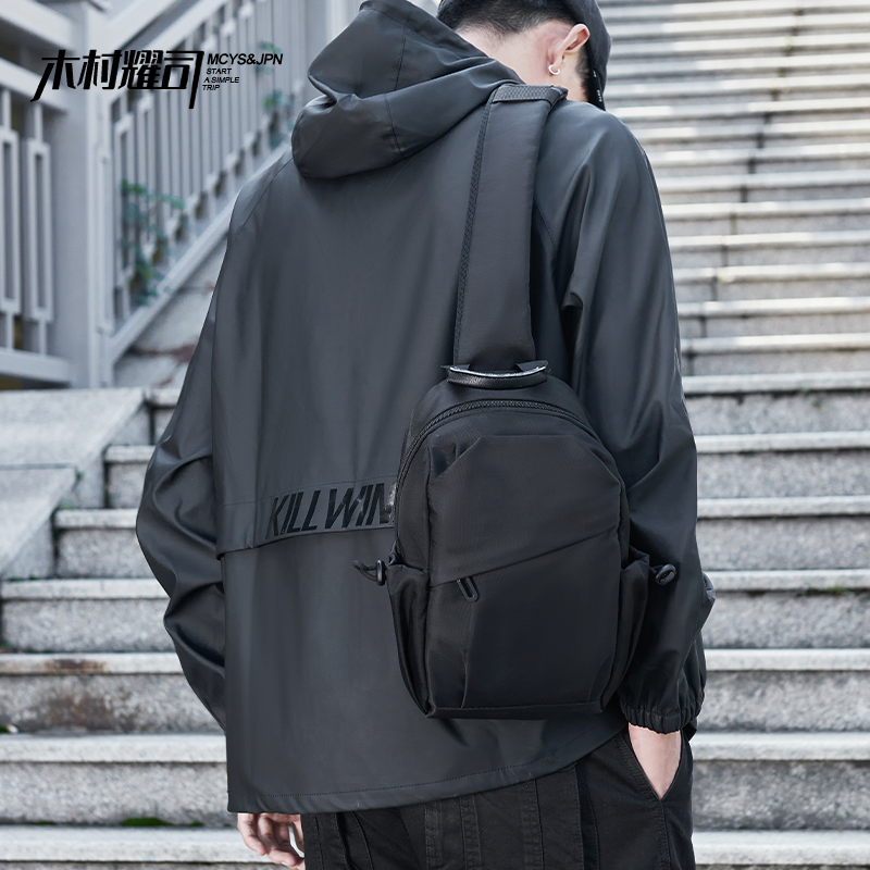 Wood Village Yael Slanted Satchel Bag Men's Large Capacity Chest Bag Men's Backpack Single Shoulder Bag New Sport Travel Small Backpack-Taobao