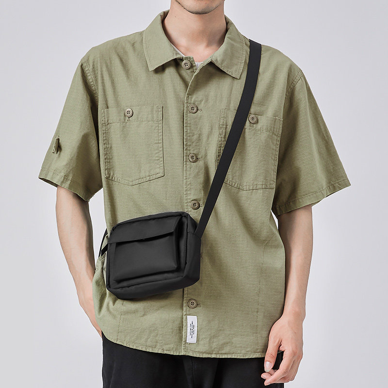 Wood Village Yao's Satchel satchel men's inclined cross sports single shoulder bag trend leisure inclined scapegoat male wave student boomer hip hop-hop bag