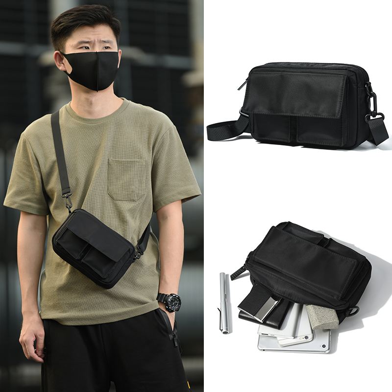 Tide brand light messenger bag male student Japanese ins small bag men's shoulder bag trend casual crossbody bag tide