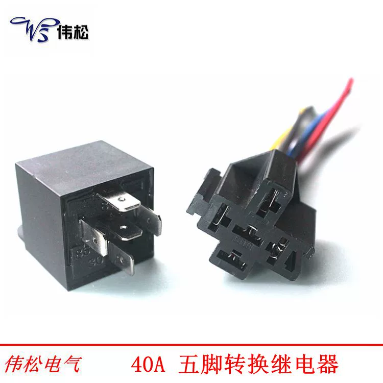 rơ le hẹn giờ bật tắt Rơle ô tô 12V/24V40A đèn pha sửa đổi định vị GPS mặt sau bằng nhựa bốn chân Rơle năm chân có ổ cắm ro le nhiet rơ le nhiệt schneider