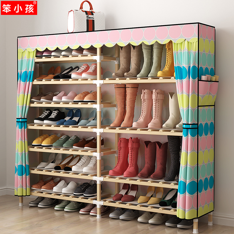 Simple Shoe Rack Domestic Doorway Mesh Red Dormitory Multilayer Shoe Rack Shoes Containing Dust-Proof Oxford Cloth Shoes Cabinet Economy type