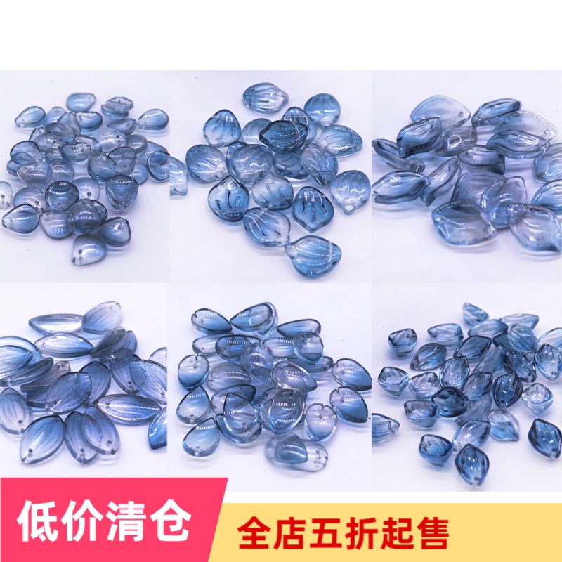 10 price diy handmade materials step hair hairpin jewelry accessories Czech glazed ink orchid petals 205