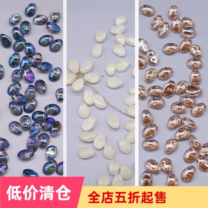 10pcs DIY handmade hairpin jewelry accessories Glass beads Crescent Czech small cherry blossom petals HL126