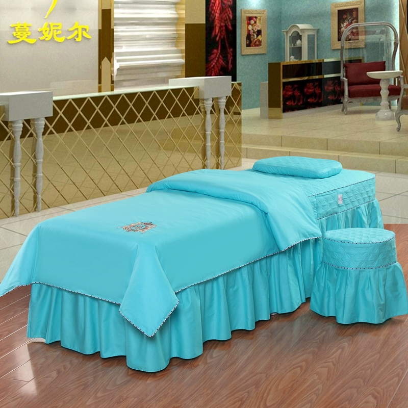 Màu bông denim bedspread vẻ đẹp massage trị liệu spa rắn mới và giường Body Shampoo thể được tùy chỉnh - Trang bị tấm