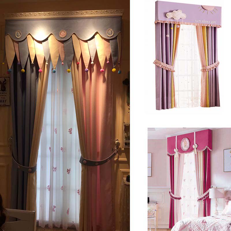 Sweet Princess windowChildren's room semi-shaded curtains small freshgirl room bedroom window curtain curtain curtain