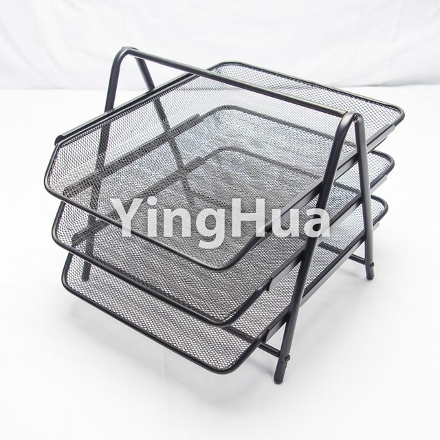 Assembled Multi-Layer File Rack Exported to Europe and the United States, Simple Metal Grid, Creative Home Office Stationery Storage and Organization