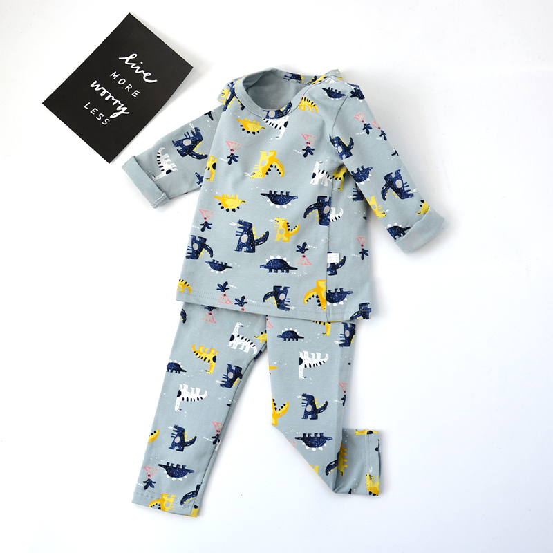 Infant quần quần áo mùa thu mùa thu thiết bé Lycra bông lót hai mảnh bộ childrens mùa thu / mùa đông ấm áp pajama đồ lót.