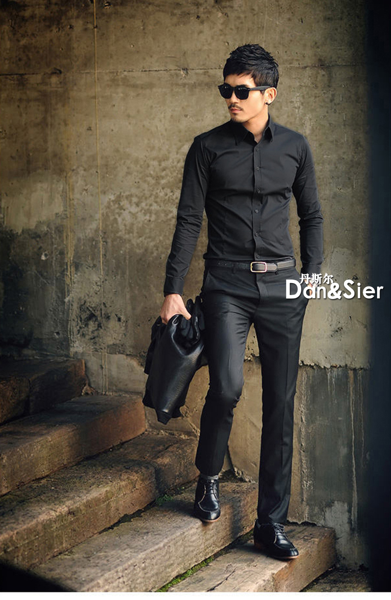 Áo sơ mi dài tay bốn mùa, áo sơ mi nam và trung niên, áo sơ mi mỏng, thắt lưng công sở, trang phục công sở nam áo sơ mi hàng hiệu