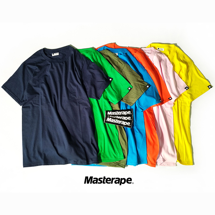 包邮Masterape夏日纯色纯棉打底T恤美式潮流搭配短袖情侣款送贴纸
