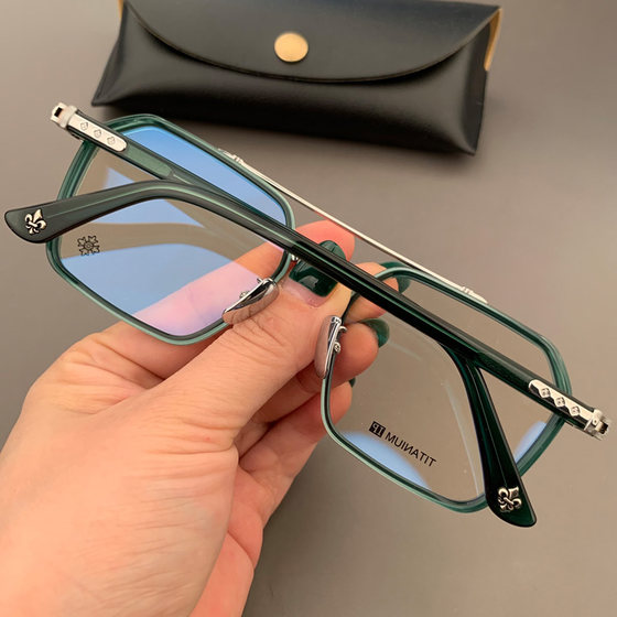 New glasses frame suit thug big face retro literary can be equipped with myopia glasses black frame ultra light men's and women's glasses frame trend