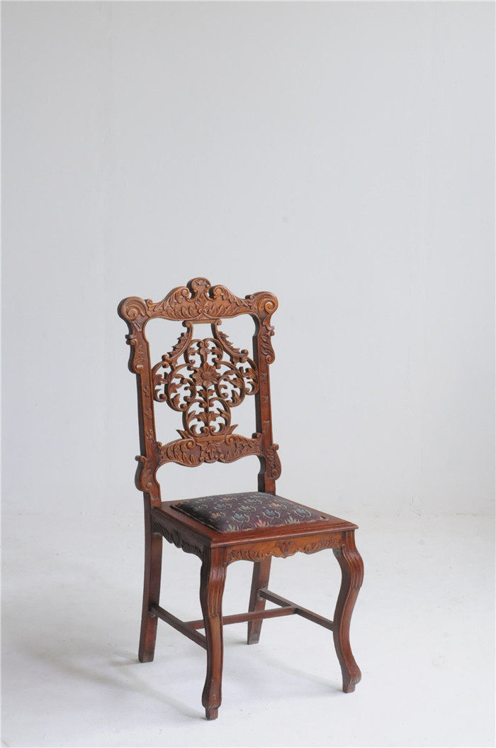 Old Shanghai Antique Teakwood Single dining chair Leisure Western Republic classic retro nostalgic furniture