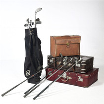 Second-hand golf club set window clothing props nostalgic high-end mens short-sleeved POLO shirt club jacket