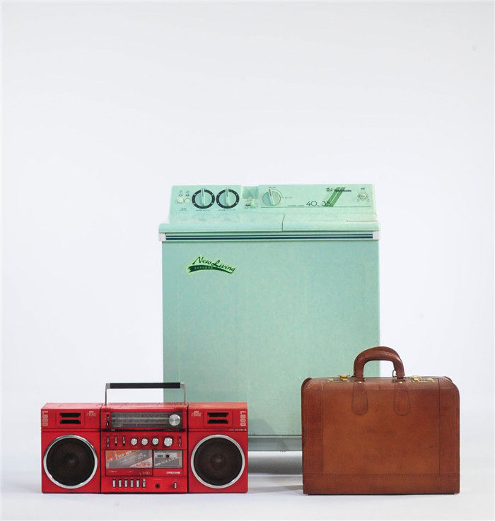 Old fashioned washing machine Green Double groove 80s Old objects swing pieces Antiques collection Film and TV props Decorative Furnishing