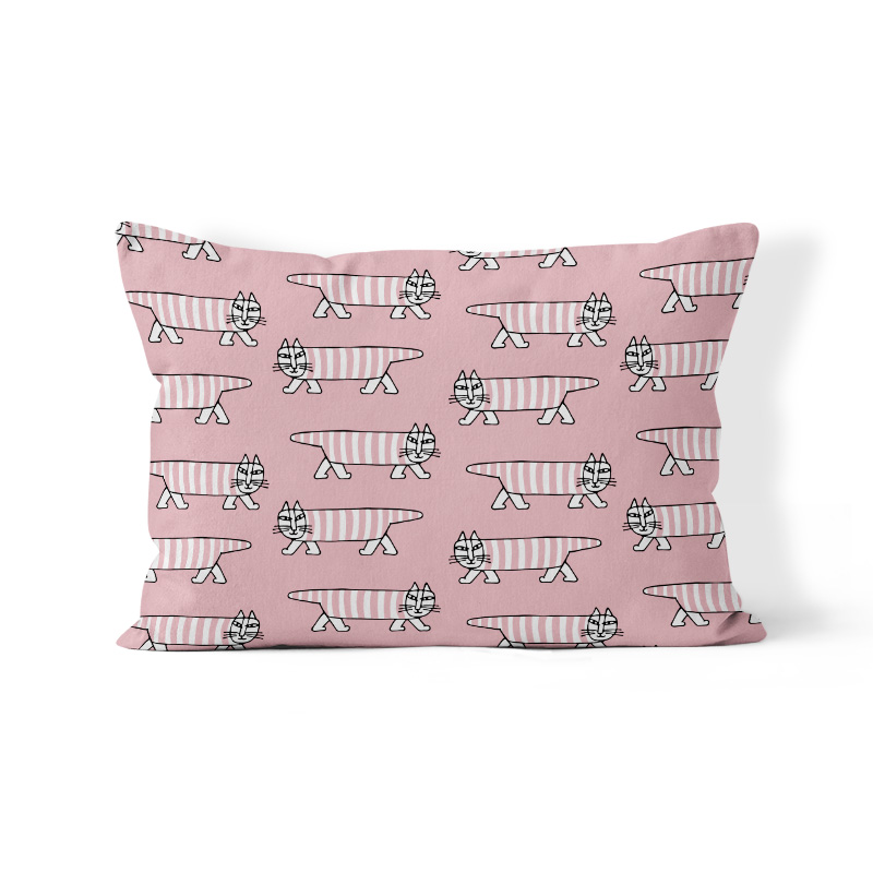 New Nordic lisa larson striped kitty sofa strip pillow back cushion Living room Bedroom head waist pillow-Taobao