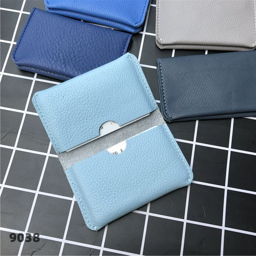 Кожаный маленький модный картхолдер, из натуральной кожи, воловья кожа, в корейском стиле