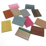 Ультратонкий двусторонний кожаный картхолдер подходит для мужчин и женщин, из натуральной кожи, воловья кожа, в корейском стиле