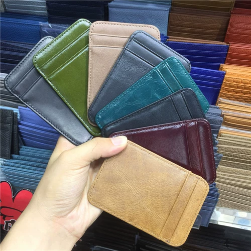 Картхолдер, двусторонная сумка, кожаный кошелек, из натуральной кожи, воловья кожа