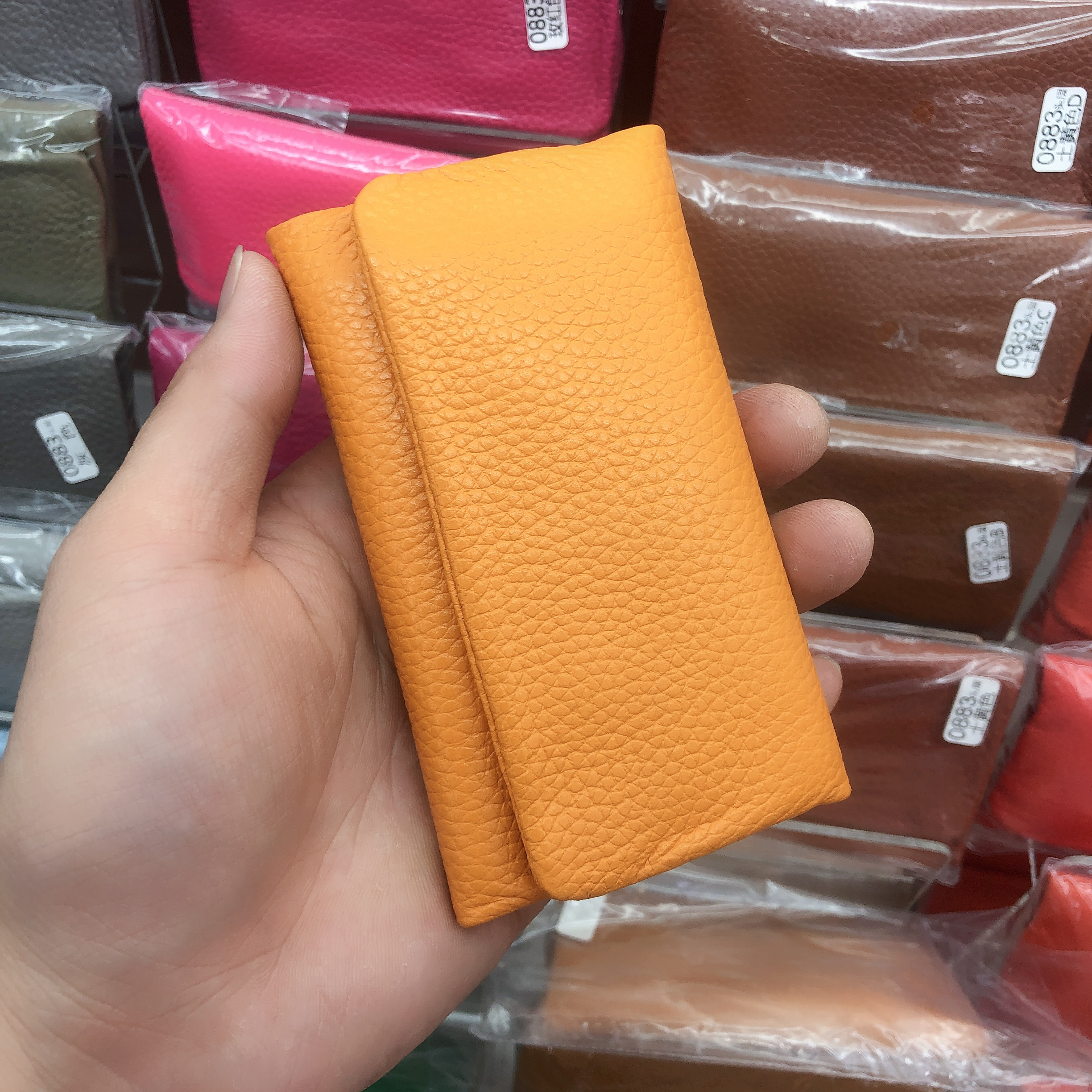 Fruit Han Version Genuine Leather Triple Fold Key Bag Classic Male Lady Zero Wallet Multifunction Key Platoon Start Season Preferential