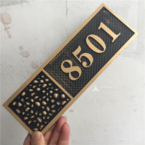 Antique bronze door number high-end retro door plate Custom Street house plate custom villa building hotel door plate customization