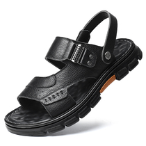 Sandals mens 2021 new leather casual sandals breathable versatile tide in the elderly wearing sandals and slippers