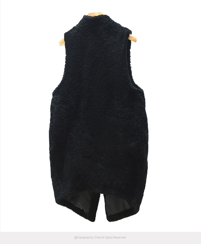 Phiên bản Hàn Quốc của ulzzang vest nữ mùa thu đông hoang dã vest dài vest vai cừu xé áo không tay