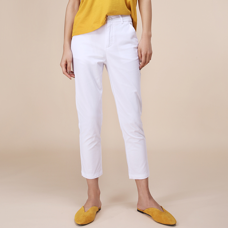 White Pants Children Spring Autumn Summer Slim Fit Small Subs 90% Pants Straight Cylinder Smoke Tubes Pants Casual Display Slim Fit Pants