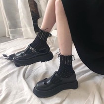 JK Dark Black Socks Daily System Uniform Personality Small Flow Sock Hollow Flexibility Socks Female Skin Socks