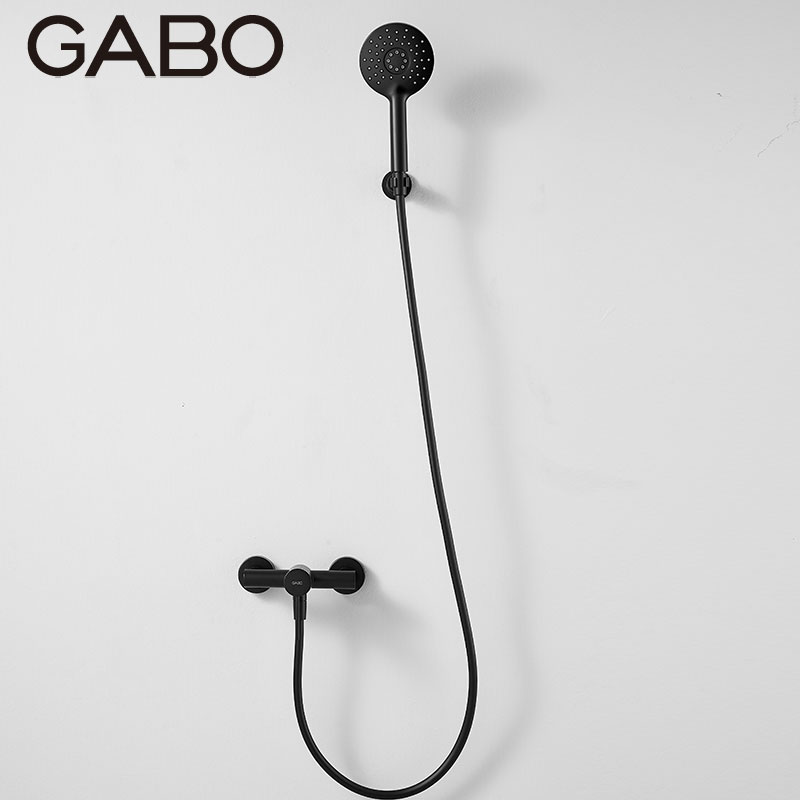 Guanbo dressing room open bath faucet wall-mounted shower shower kit copper hand-held single shower 18E017A