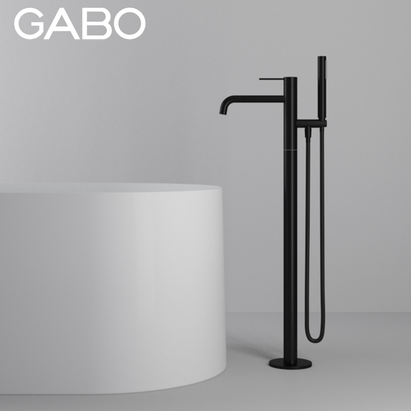 GABO viewing vertical floor bathtub faucet cylinder side hot and cold water mixing valve shower faucet shower 18E026B
