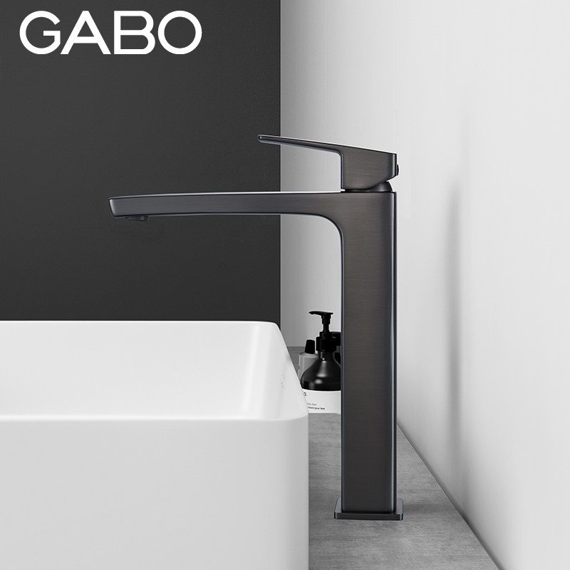 Watch Expo faucet personality high pole basin faucet single handle double cut copper fashion basin hot and cold faucet 18B012