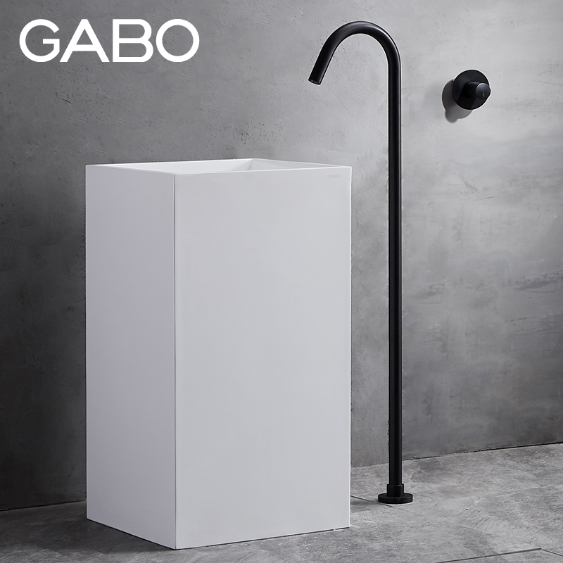 GABO Guanbo bathroom integrated column basin washbasin art column basin artificial stone column type wash basin 10218