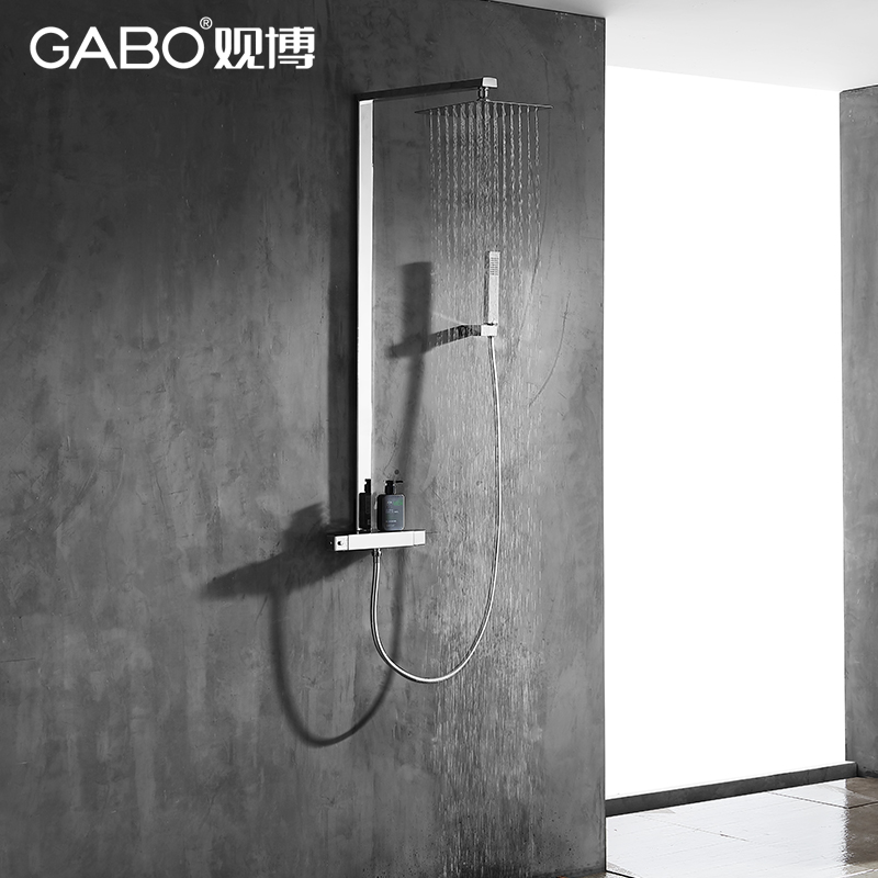 View Boo GABO thermostatic shower head shower kit hanging wall style single to double cut shower hot tap 18B029