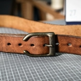 Мужской медный ретро латунный кожаный ремень ручной работы, из натуральной кожи, воловья кожа