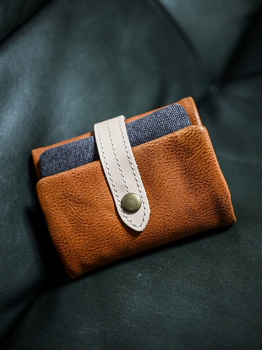 Кожаный кошелек, бумажник, короткая сумка, воловья кожа, из натуральной кожи