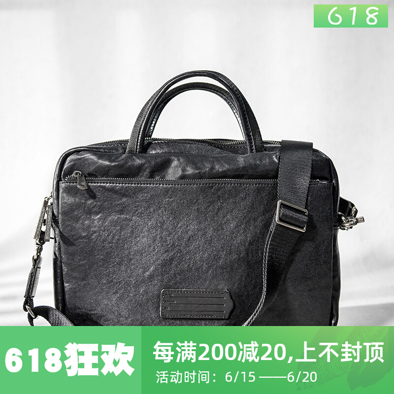 Head Layer Bull Leather Men's Handmade Commute Bag minimalist Briefcase Day Ensemble Casual Handbag Genuine Leather Computer Bag