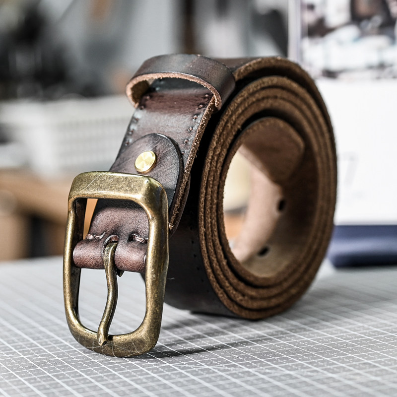 Belt Male Tide Head Layer Bull Leather Needle Buckle Strap CASUAL GENUINE LEATHER BELT RETRO LADY PANTS WITH MEN'S STRAP