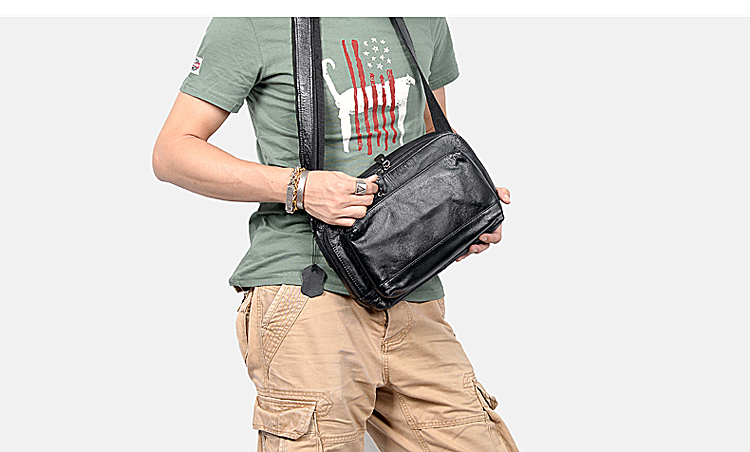 Da khoai tây khoai tây lớp đầu tiên da bò túi da vai túi chéo retro túi nhỏ ngực túi giải trí handmade túi xách túi xách nam túi - Túi của con người túi du lịch