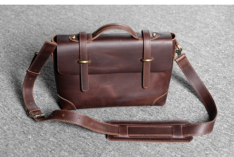 Da khoai tây khoai tây gốc Anh retro messenger túi crazy ngựa da thời trang da vai túi nam túi xách - Túi của con người túi đeo chéo nam hàng hiệu