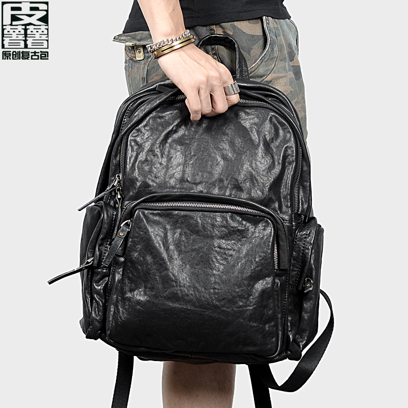 Men and women with large carry-on vegetable leather computer bag bag bag casual retro-pastoral handbag